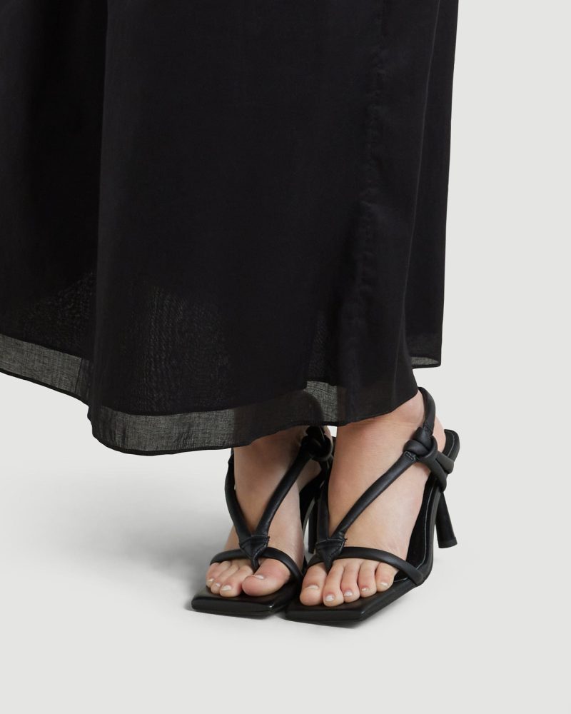 square toe heel sandal black 3