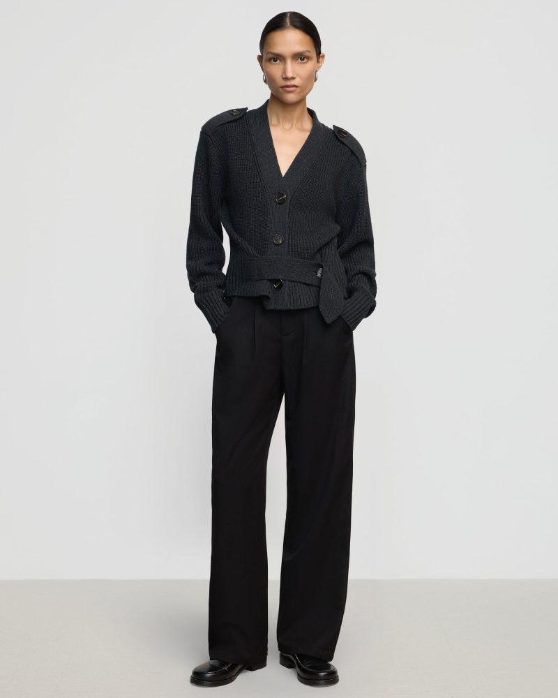 suni tailored straight leg pant black 2