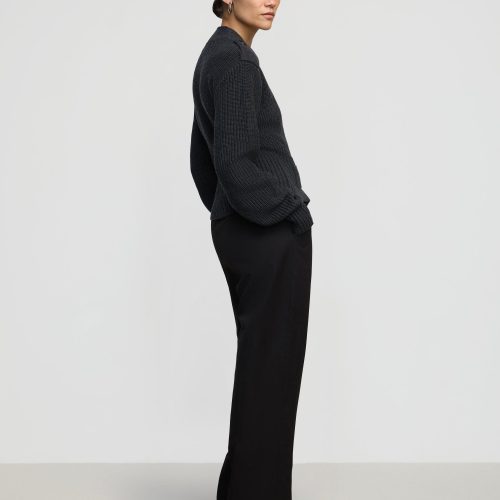 suni tailored straight leg pant black 3