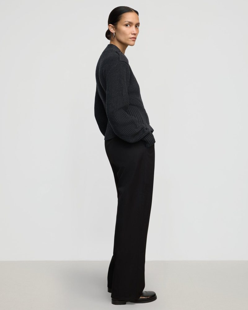 suni tailored straight leg pant black 3