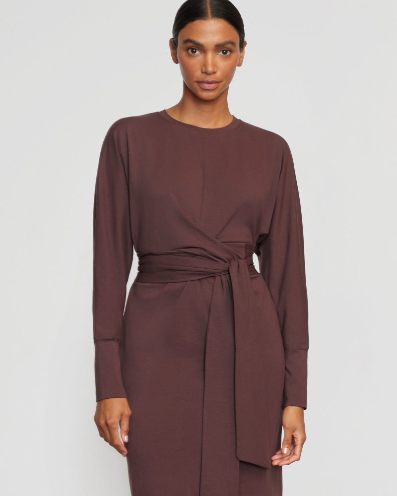 wei tie front organic cotton dress mulberry 2