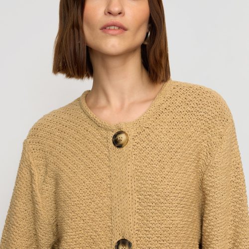 yoojin textured knit cardigan honey oat 2