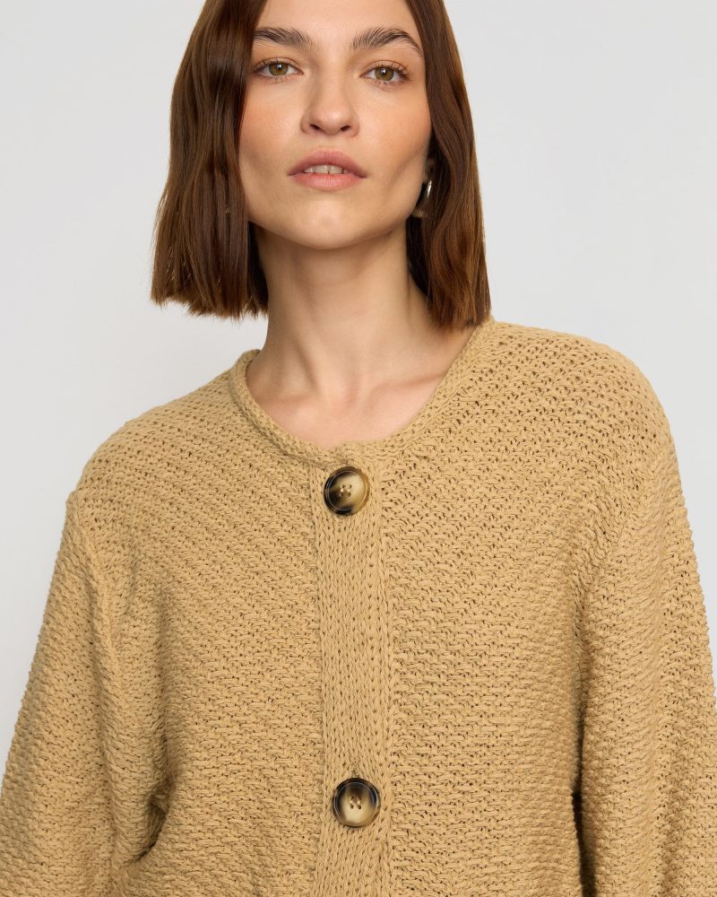 yoojin textured knit cardigan honey oat 2