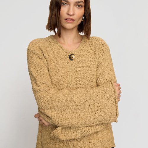 yoojin textured knit cardigan honey oat 4