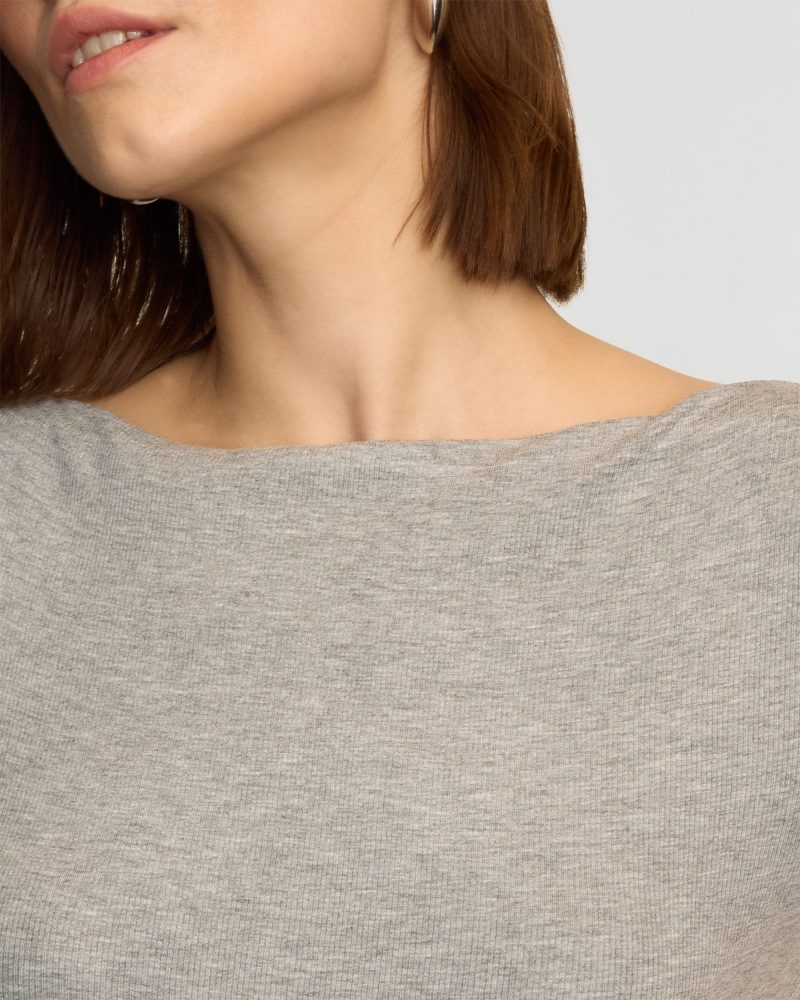 zayna ribbed cap sleeve tee heather grey 3