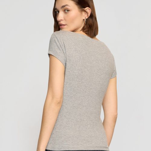 zayna ribbed cap sleeve tee heather grey 6